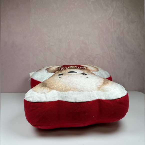 Bella Lux Heartfelt Valentines Teddy Bear Pillow - Red and White - Picture 7 of 10